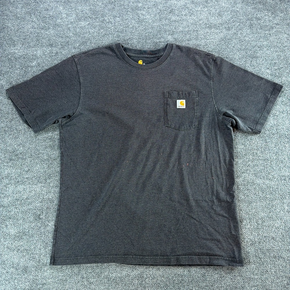 Carhartt Mens XL Original Fit Short Sleeve Pocket T-Shirt Faded Black Workwear